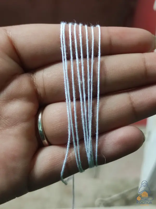 Rohstoffe - Baumwollstärke 2/10 gebleicht - Rochak handgestrickt