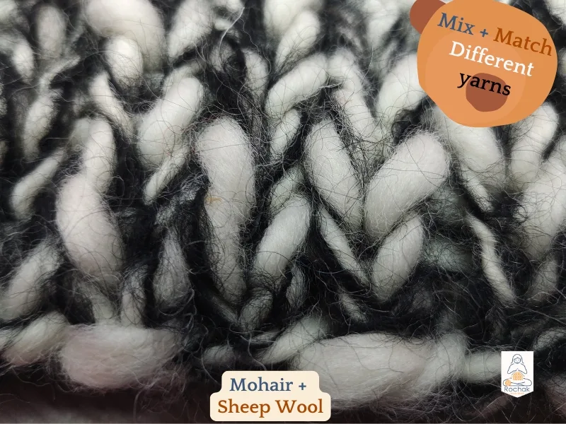 Yarns in Hand knitting manufacturing 7 Blends of different yarns at Rochak handknit