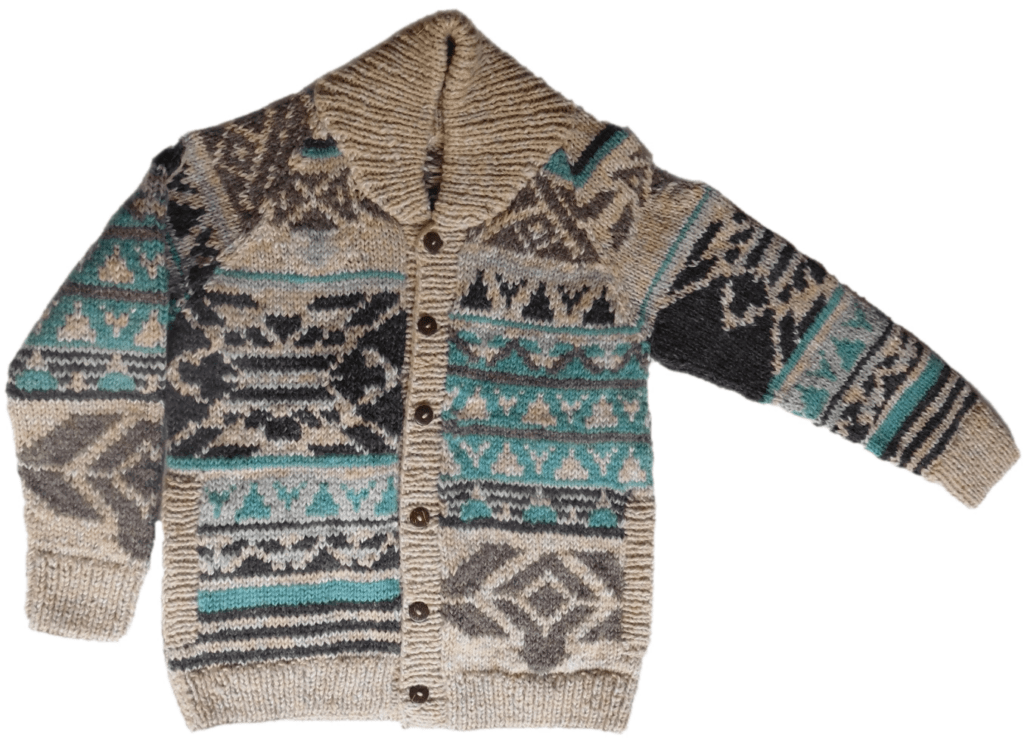 Gestikt met erfgoed: de charme van handgebreide truien uit Nepal 4 Handgebreide veelkleurige trui - Rochak Handknit