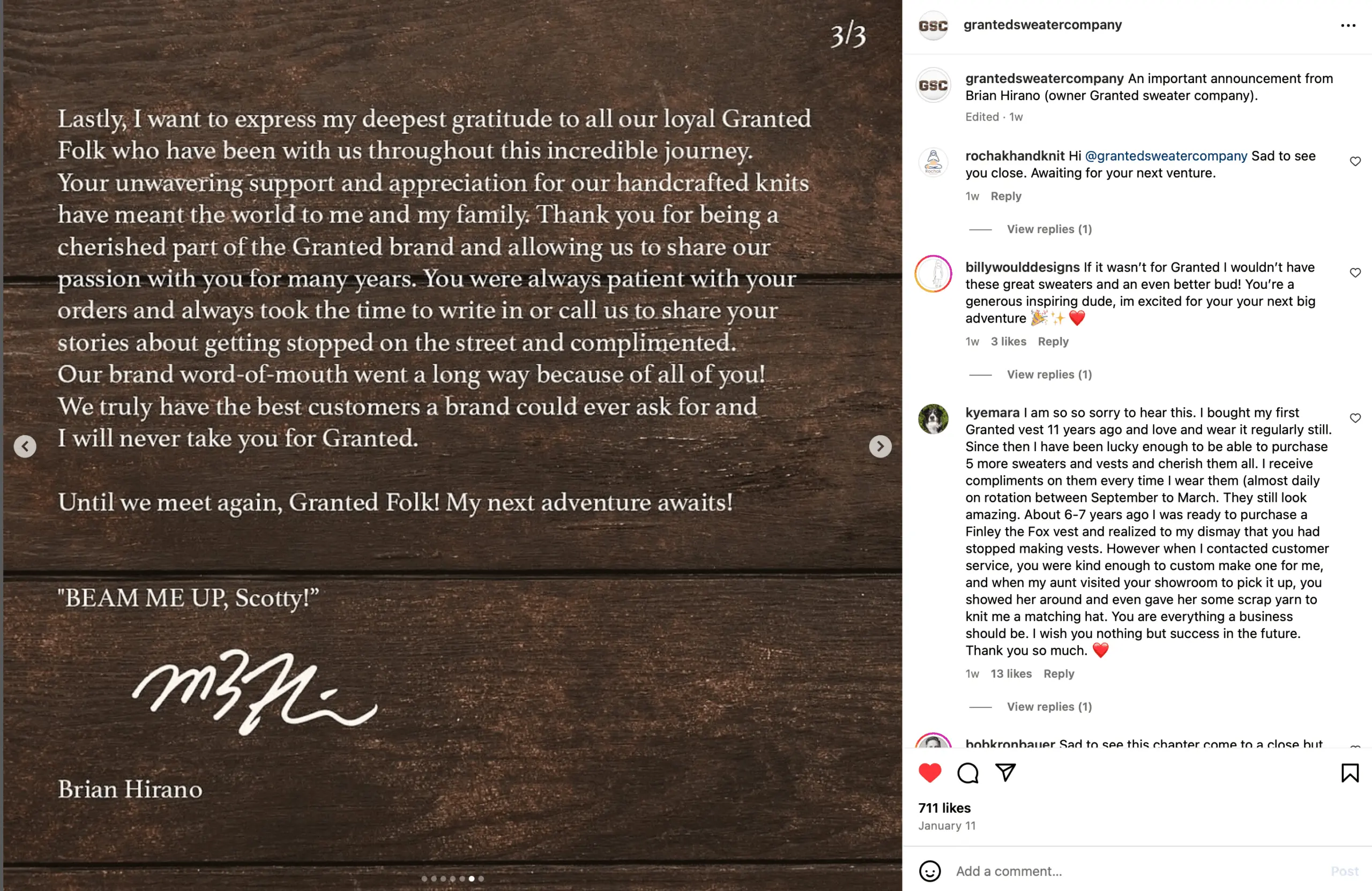 服装品牌关闭了Instagram帖子3