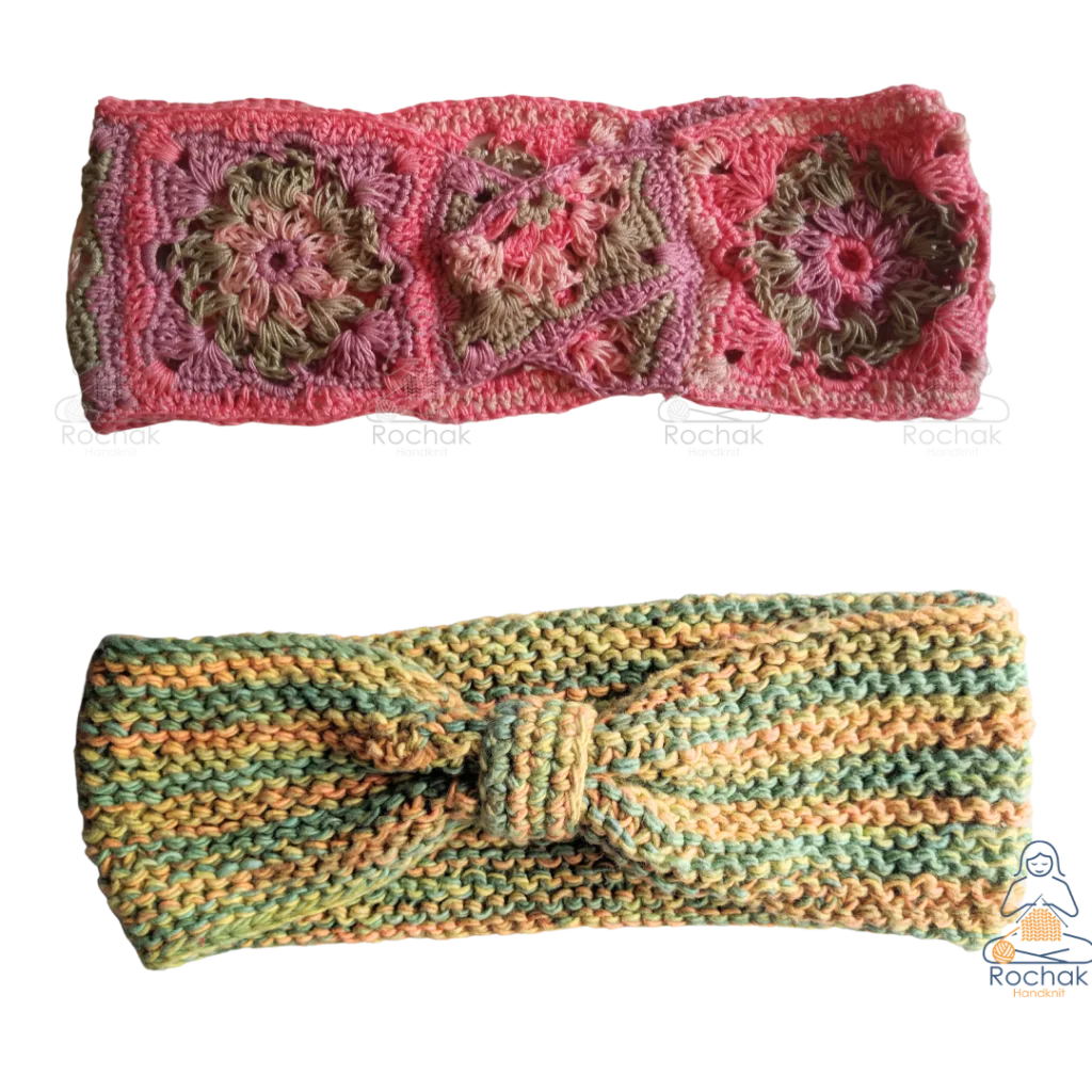 Hand crochet Cotton Headbands - made by knitters at Rochak Handknit