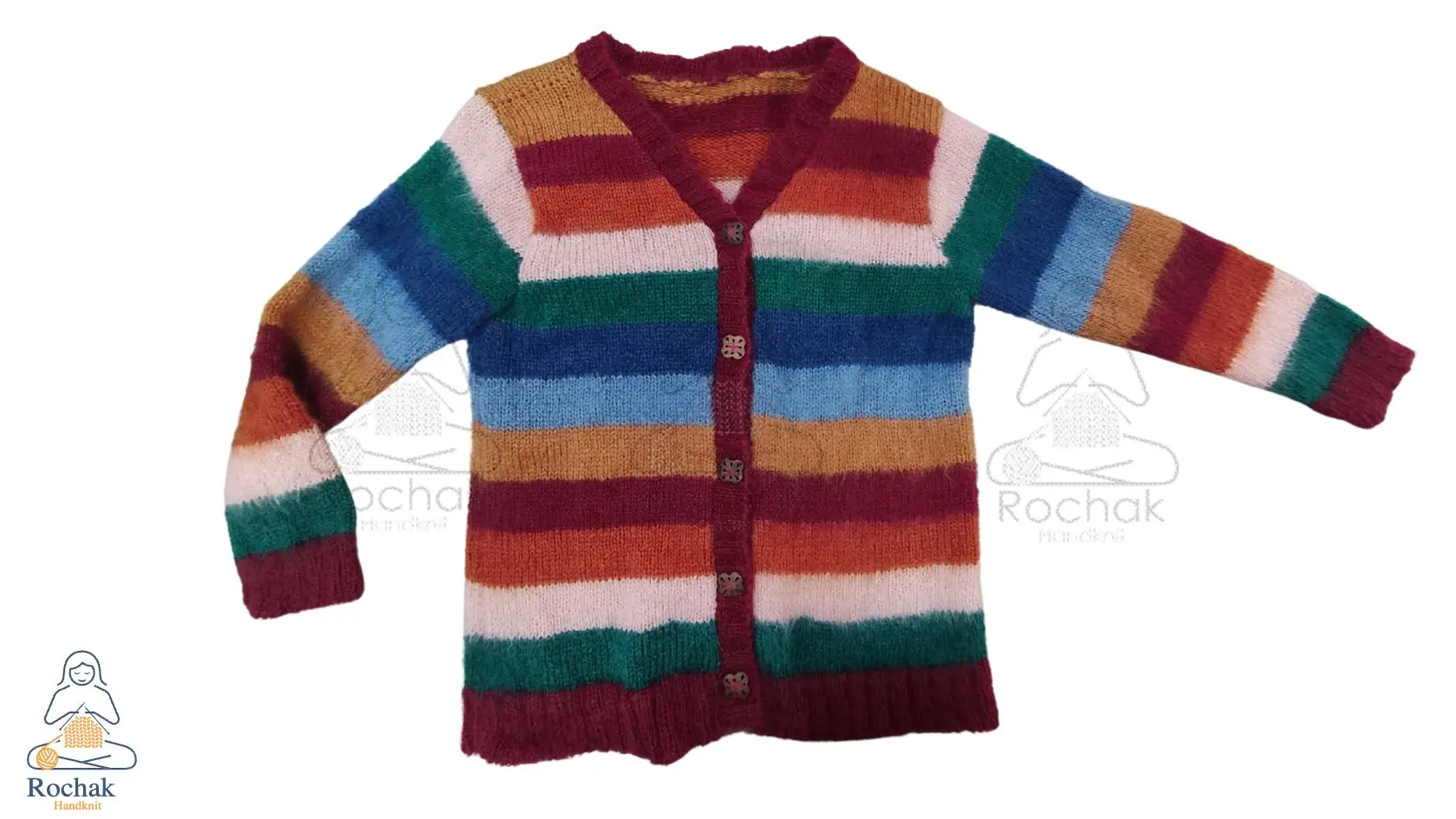 Handgebreide trui van mohairgaren van Rochak Handknit Craft