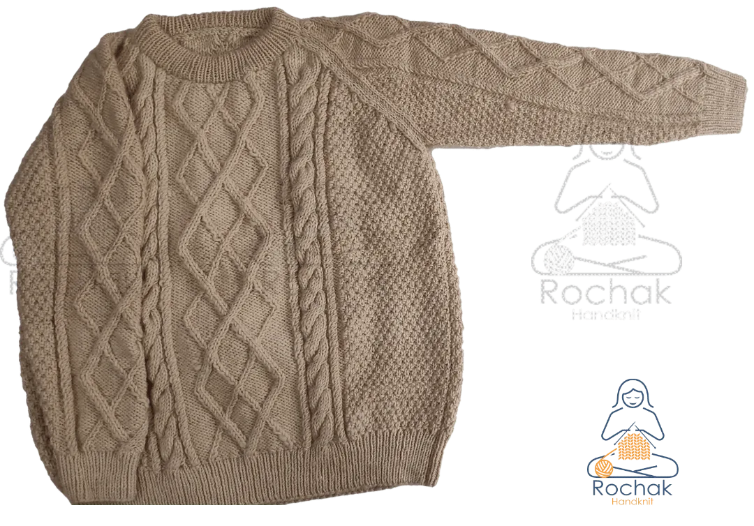 Merinopullover, hergestellt von Handstrickerinnen von Rochak Handknit