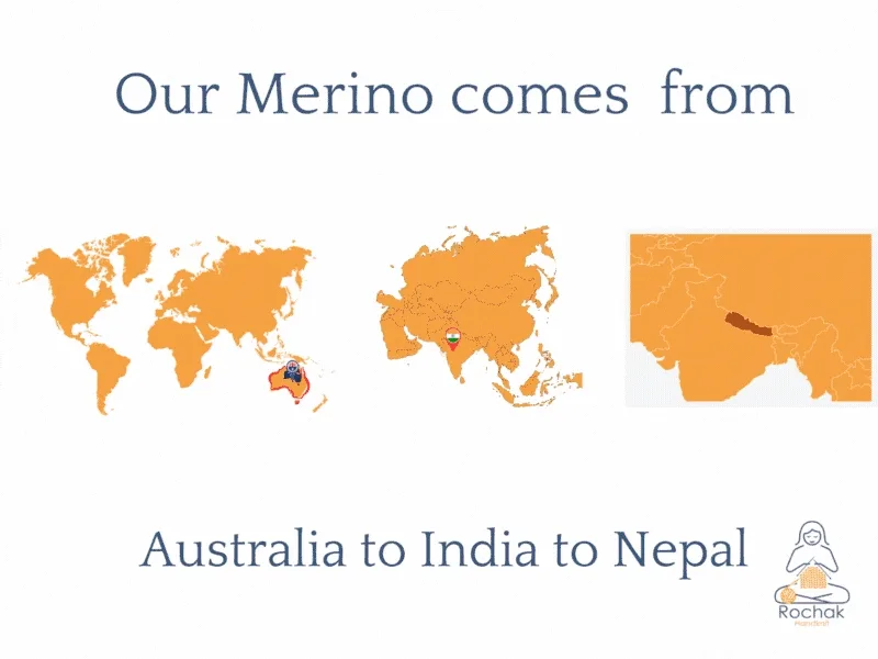 Raw Materials Where does our Yarn Comes from(our merino comes from australia to india to nepal)