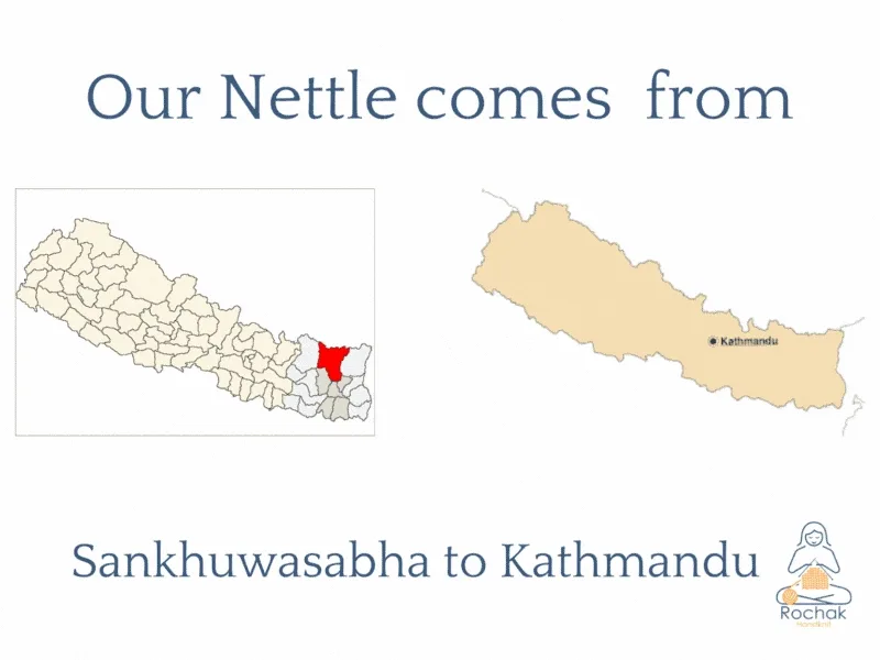 Materie prime Da dove proviene il nostro filato (la nostra ortica proviene da Sankhuwasbha a Kathmandu)
