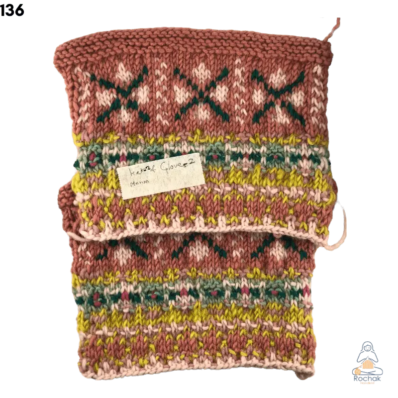 Raw materials Design and pattern of Swatches Rochak -Handknit
