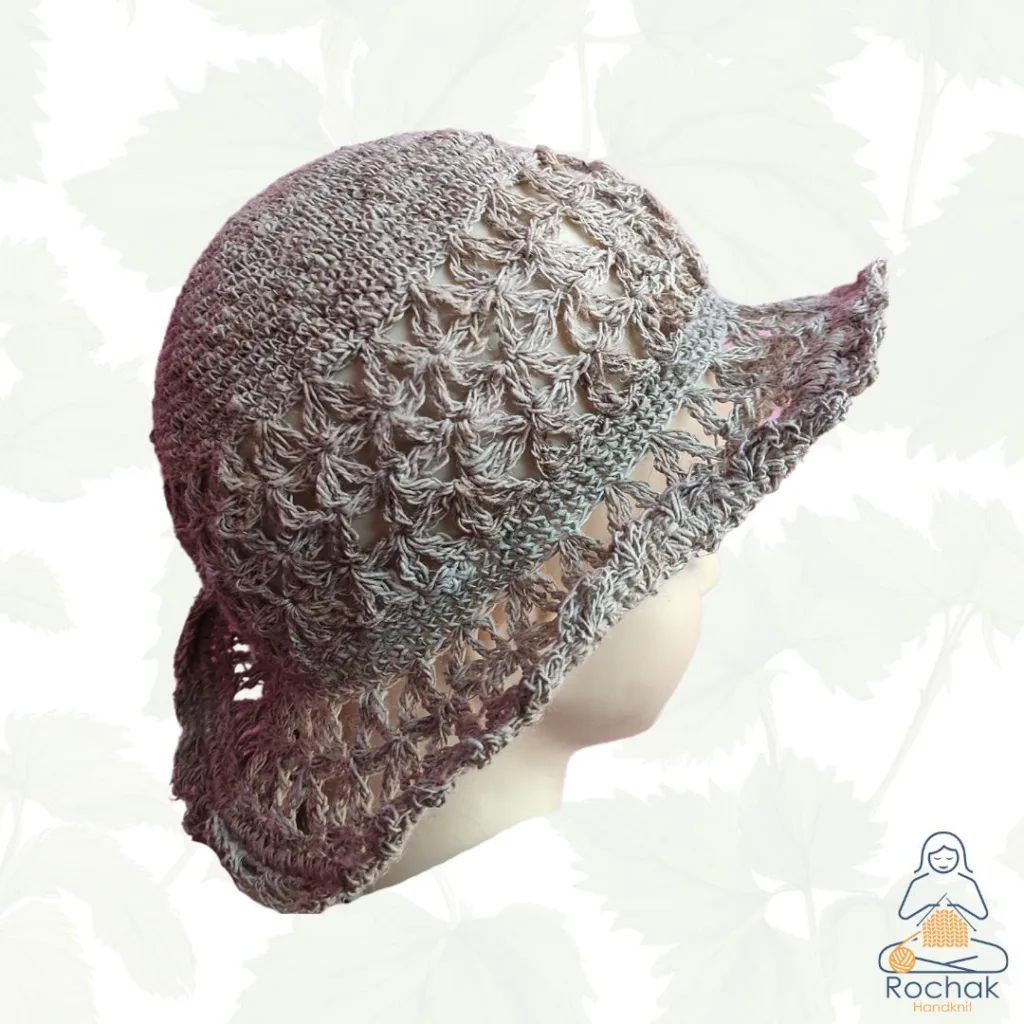 hand crochet sun haat from himalayan nettle yarn